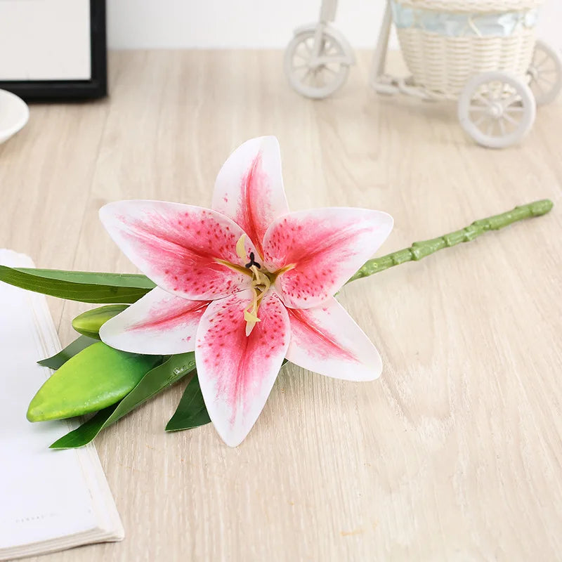 Artificial Silk Lily Bouquet – Creative Fake Flower Arrangement for Living Room, Sweetheart Decoration for Friends