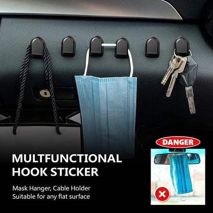 Mini Car Hooks – Self-Adhesive Interior Storage Holder for USB Cable, Headphones, Keys, Dashboard Wall Hanging Hook, Auto Accessories