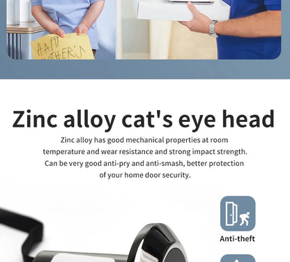 2.4" Smart Digital Door Viewer — 120° HD Security Camera, 240x320 Visual Doorbell, 300K Pixels