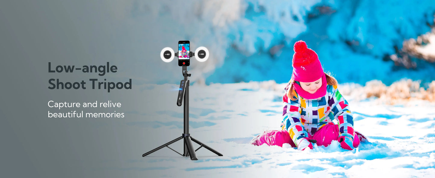 Smartphone Selfie Stick Gimbal Stabilizer – Anti-Shake Pan-Tilt Tripod with Bluetooth Remote & AI Follow
