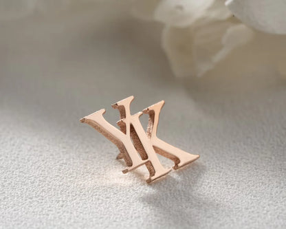 Personalized Men's Initial Lapel Pin - Custom Stainless Steel Letter Brooch for Wedding or Best Man Gift
