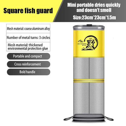 Collapsible Large Capacity Fishing Net – 150/200/250/300cm Portable Nylon Bait Storage Cage for Outdoor Fishing