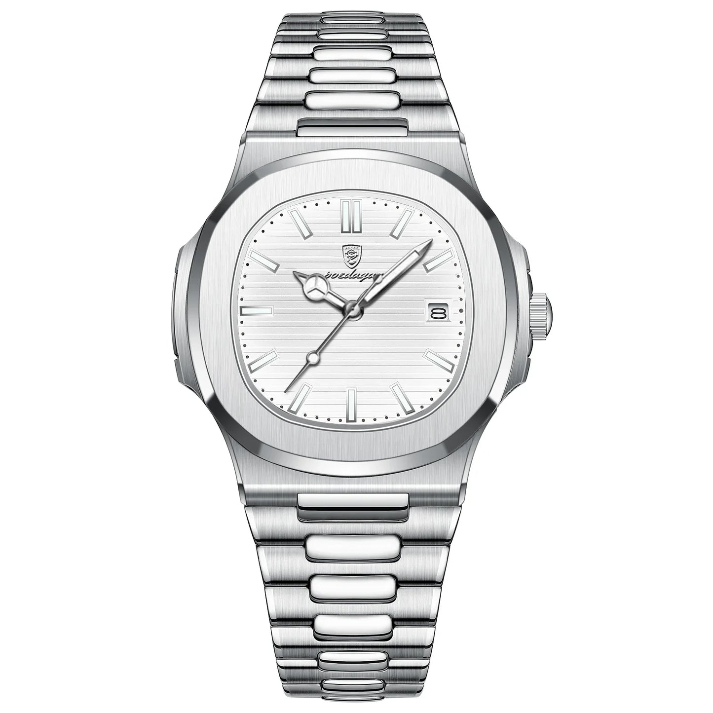 POEDAGAR Luxury Men's Sports Watch — Waterproof Luminous Quartz Wristwatch with Square Dial & Date