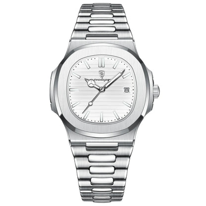 POEDAGAR Luxury Men's Sports Watch — Waterproof Luminous Quartz Wristwatch with Square Dial & Date