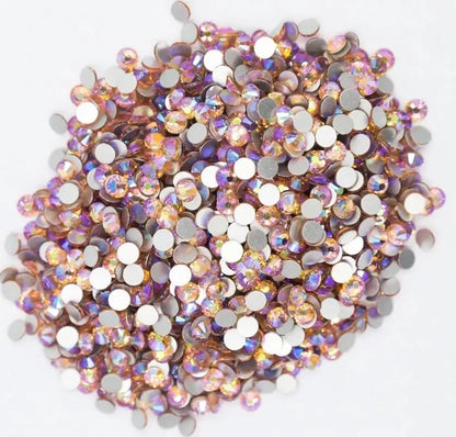 Light Pink & Rose 3D Glass Nail Art Rhinestones – SS3-SS30 Crystal Non-Hotfix Nail Decorations for Manicure Design & DIY Nails