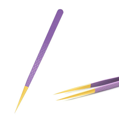 AILEISHI Eyelash Tweezers — Stainless Steel High Precision Anti-Static Extension Tool