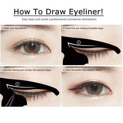 2pcs Cat-Eye Eyeliner Stencil Set – Eyeliner Stamp Templates for Precise Makeup Application