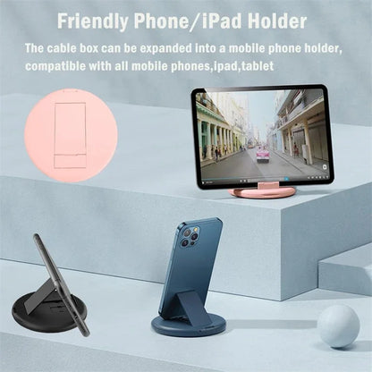 60W Multi-Type Charging Cable Kit – Type-C to USB-C, Micro USB, Lightning for iPhone 14/13/15 Pro, Includes Storage Box