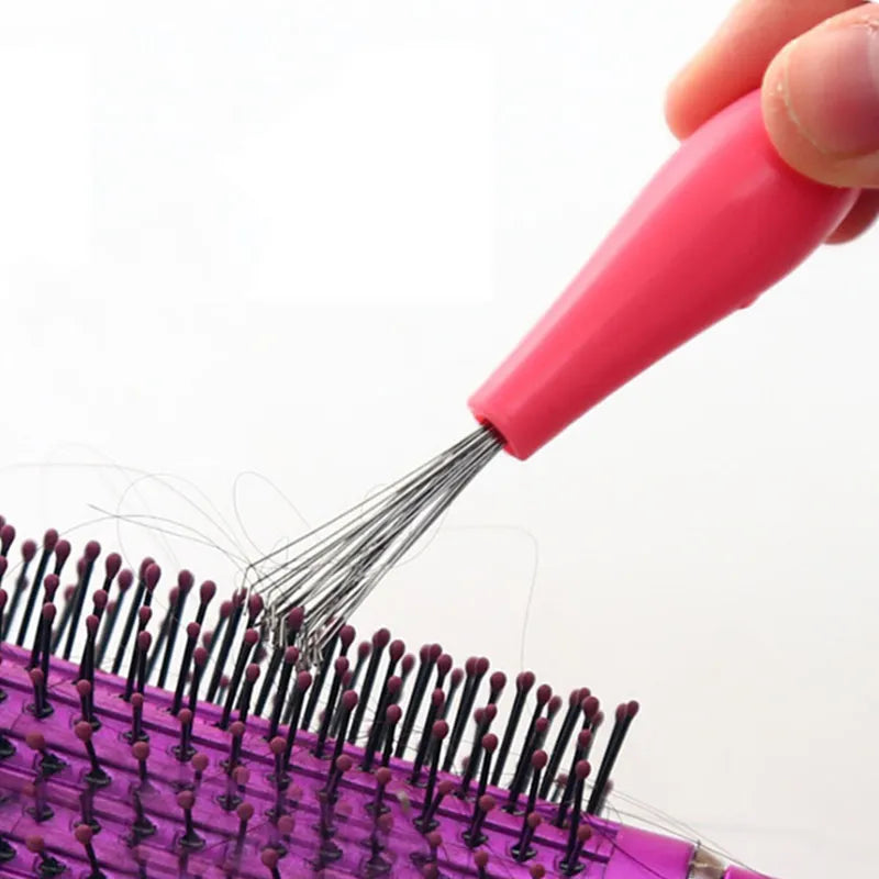 2PCS Hair Brush Cleaner - Plastic Handle Cleaning Brush for Embedded Comb and Beauty Tools