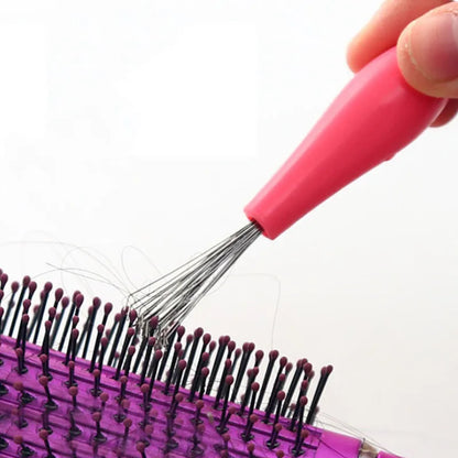 2PCS Hair Brush Cleaner - Plastic Handle Cleaning Brush for Embedded Comb and Beauty Tools