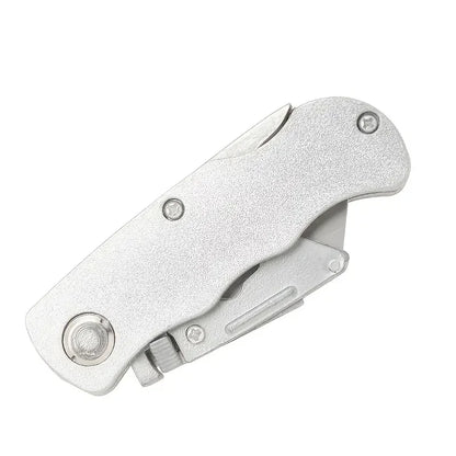 Portable Heavy Duty Utility Folding Knife: Aluminum Plastic Handle, Pocket Cable Cutter & Carpet Blade with Lock - Essential Cutter Set