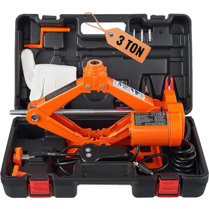 VEVOR 3 Ton Electric Car Jack – 12V Scissor Jack with Impact Wrench for SUV & Truck Tire Changes