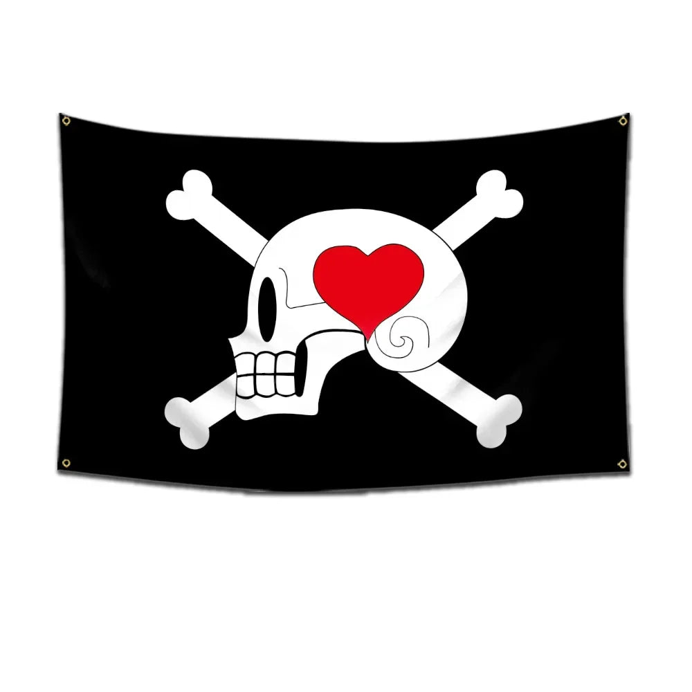 One Piece Pirate Skull Flag – Luffy Straw Hat Pirates Wall Decor & Banner for Kids' Bedroom, Gift