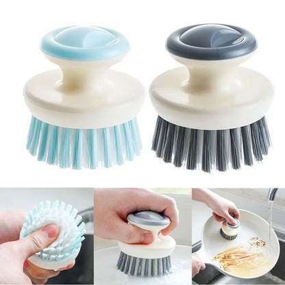 Multipurpose Dish Brush with Handle – Stiff Bristle Kitchen Scrubber for Cleaning Sink, Pots & Pans