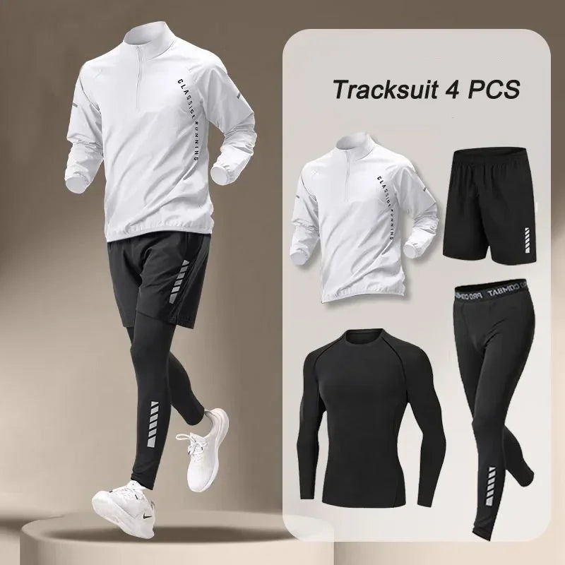 2025 Spring Men’s Quick Dry Sportswear Set — 1–4 Piece Running, Jogging & Workout Outfit