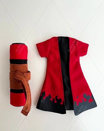 1/12 Scale Naruto Uzumaki Red Robe — 6" SHF / 1/12 Action Figure Costume Accessory (Male Soldier Style)