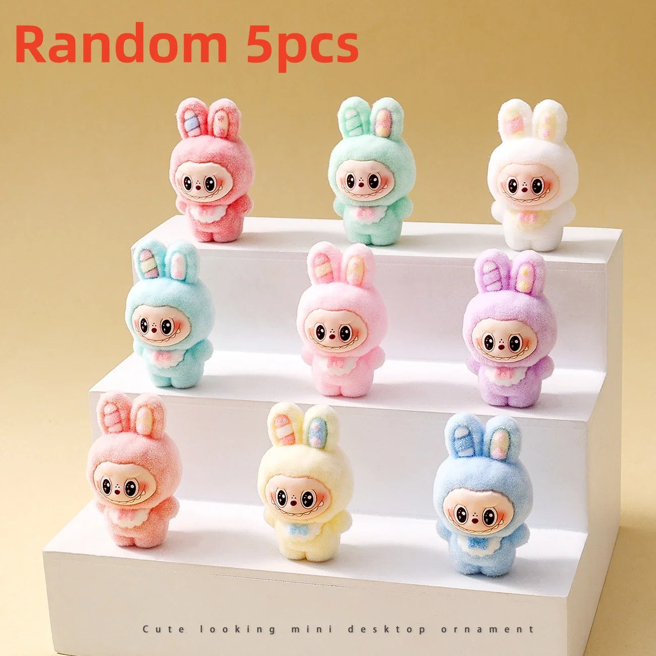 10pcs Babythree Rabbit Anime Flocked Action Figures Decorative Pendant Kawaii Desktop Dolls Toy Gifts