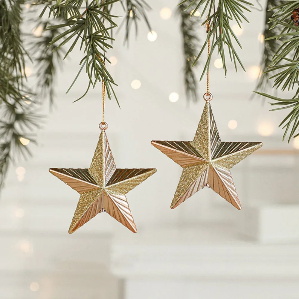 2PCS Red & White Christmas Hanging Ornaments – Plastic Santa Claus Tree Decorations for Holiday Party & Festival Supplies