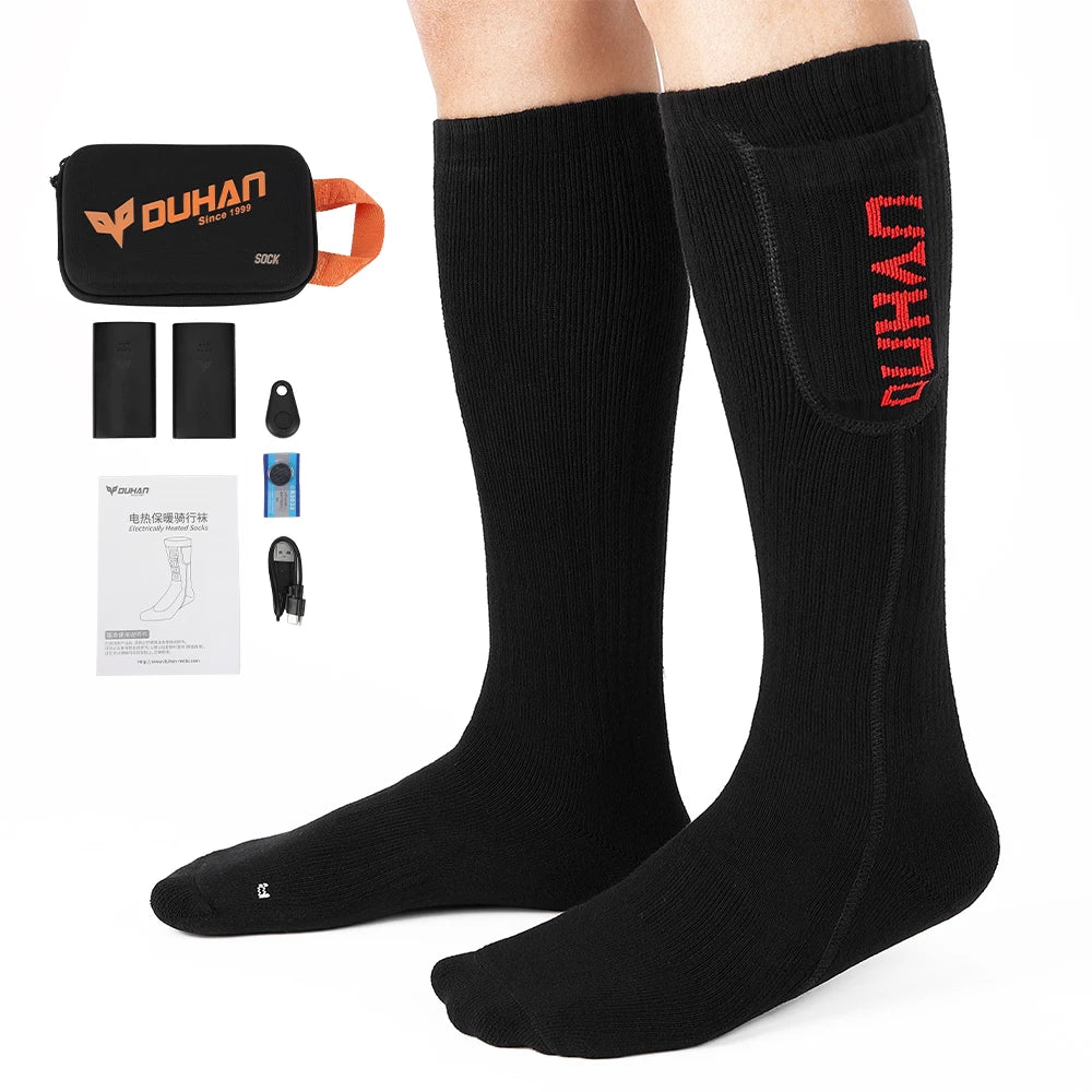 Electric Heated Socks with Remote – Rechargeable Thermal Warmers for Skiing, Snowboarding & Hiking
