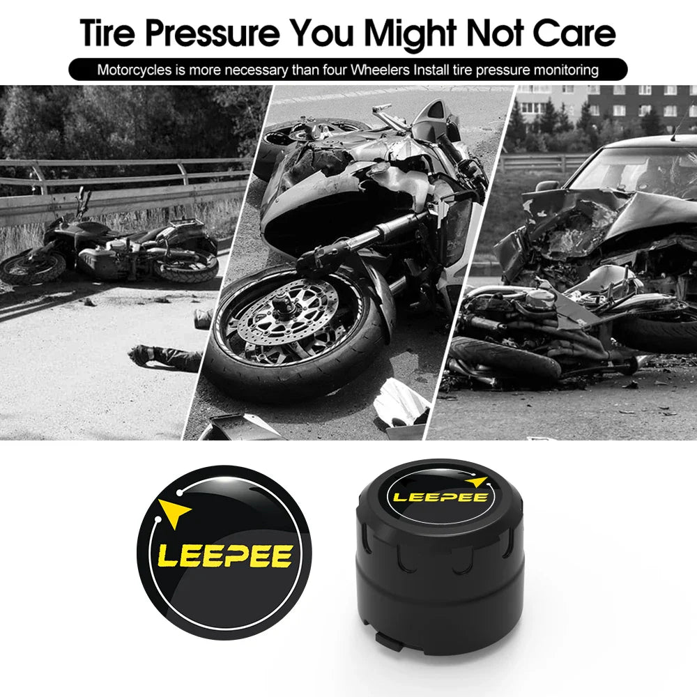 Motorcycle TPMS Bluetooth 4.0/5.0 Tire Pressure Monitoring System – 2 Sensors Pit Bike Tyre Tester Diagnostic Set