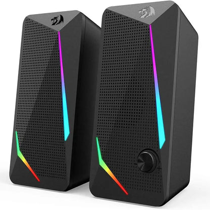 Redragon GS510 Waltz RGB 2.0 Desktop Speakers — PC Stereo with 4-Mode LED Backlight