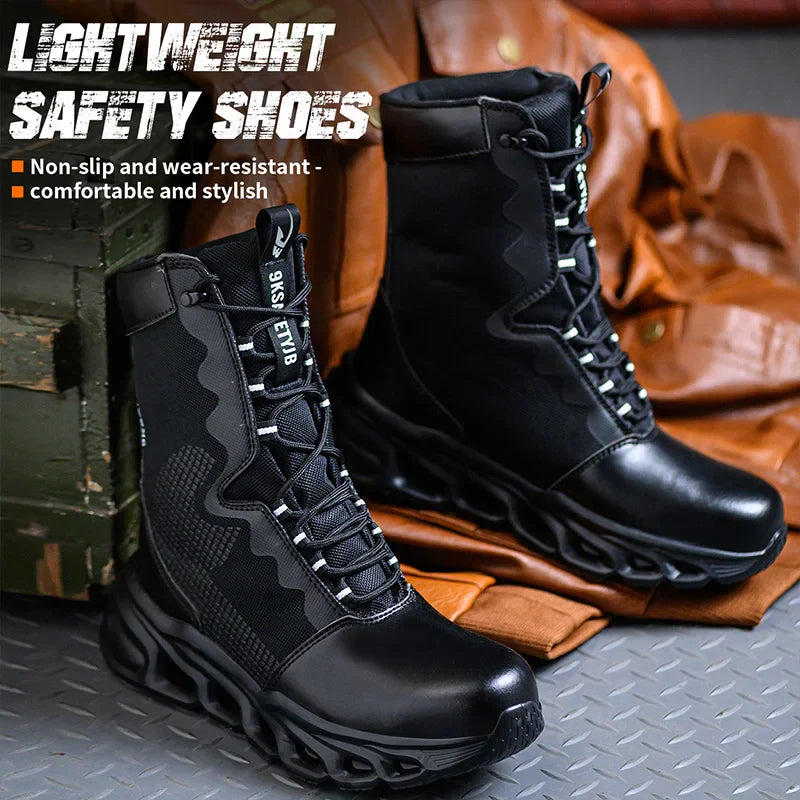 Men's Steel Toe Work Sneakers - Safety Shoes, Puncture-Proof Boots, Indestructible Lightweight Footwear for Security