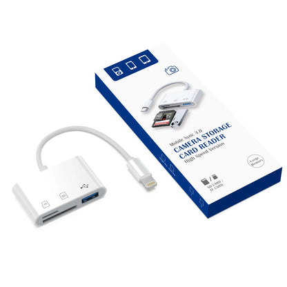 WAVLINK 3-in-1 Lightning Card Reader – SD/TF Card Adapter with USB 2.0 Port for iPhone & Digital Camera File Transfer