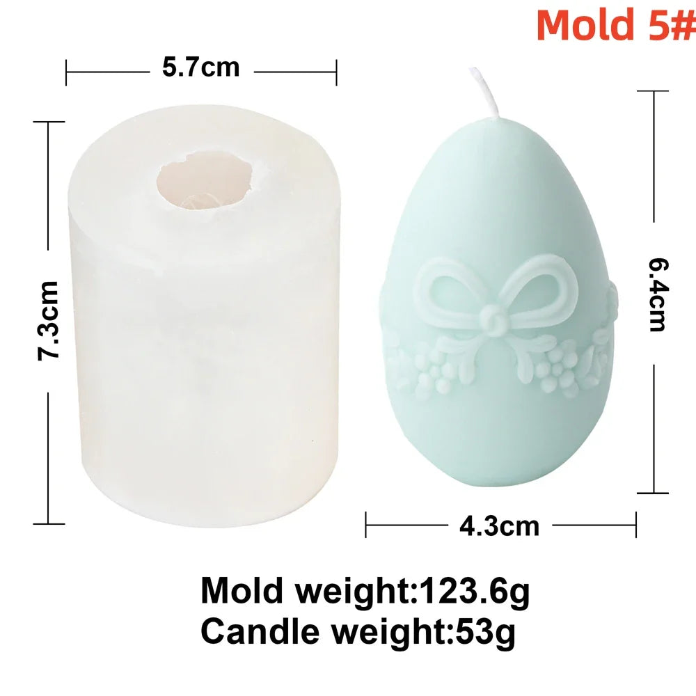 3D Easter Egg Scented Candle Silicone Mold – DIY Embossed Butterfly & Flower Egg Shape for Candle & Plaster Making, Easter Gift