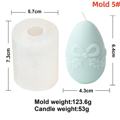 3D Easter Egg Scented Candle Silicone Mold – DIY Embossed Butterfly & Flower Egg Shape for Candle & Plaster Making, Easter Gift