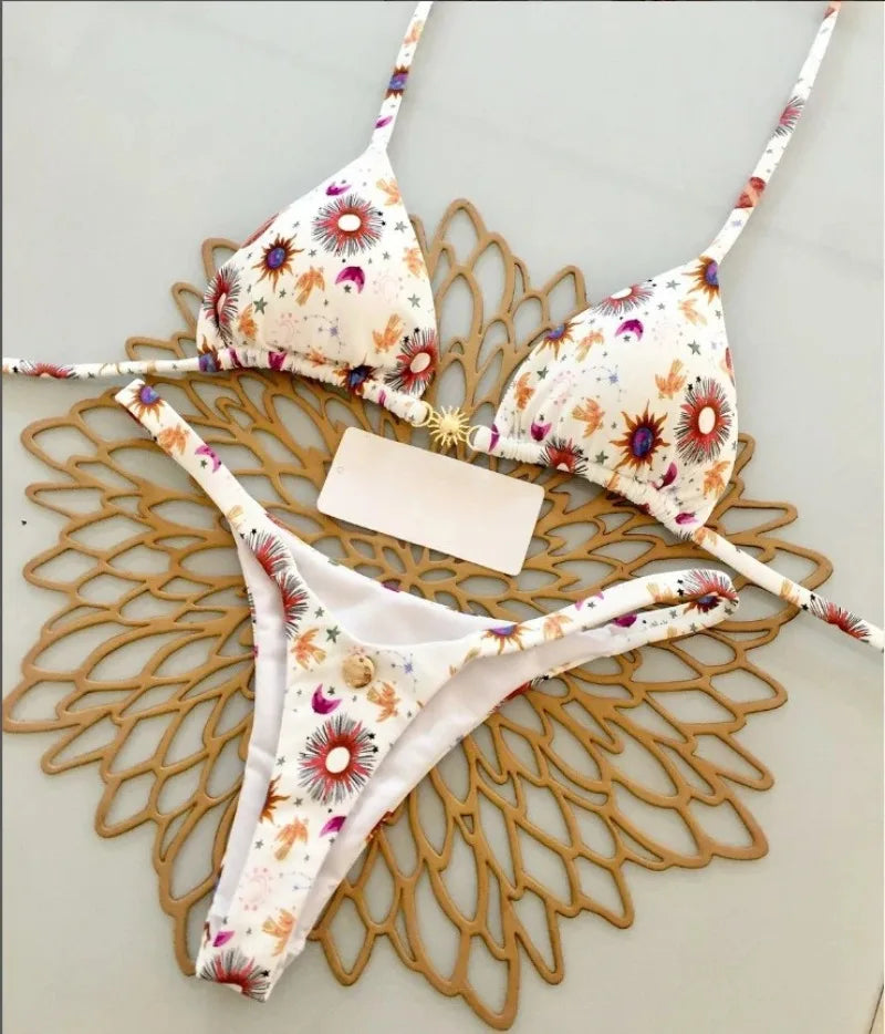 Women’s Leopard Print Bikini Set – Sexy Swimwear for Beach Vacation, Thong Bathing Suit & Summer Beachwear