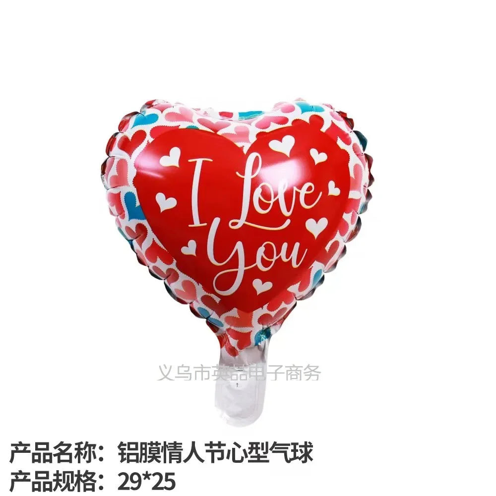 10-Inch Round Love-Shaped Aluminum Foil Balloon – English “Love” Design for Birthday, Valentine’s Day & Wedding Party Decorations