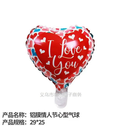 10-Inch Round Love-Shaped Aluminum Foil Balloon – English “Love” Design for Birthday, Valentine’s Day & Wedding Party Decorations