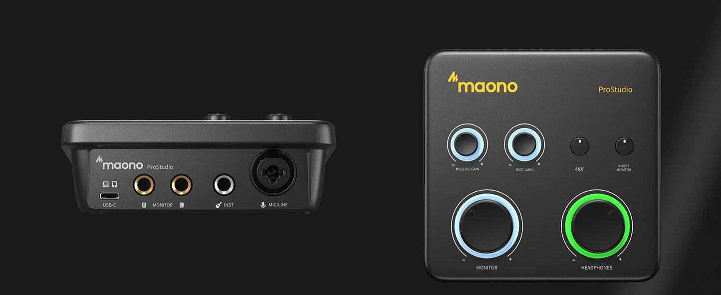 MAONO USB Audio Interface for PC – XLR Input, 24-bit/192kHz, LOOPBACK & ASIO Software for Music Recording, Guitar, DAW (PS22 Lite)