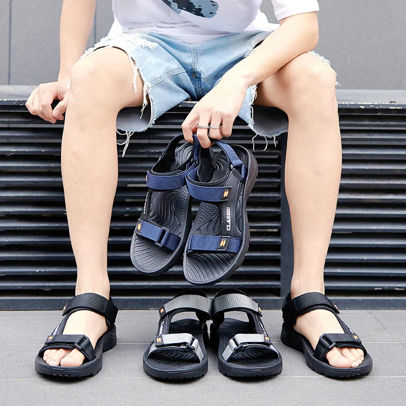 Men’s Outdoor Water Sandals – Arch Support Yoga Sole Gladiator Style Open Toe Beach Slippers, Anti-Slip Durable Summer Footwear