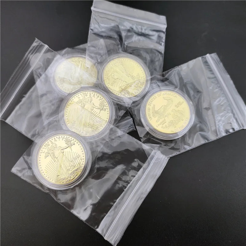 1/2 oz Fine Gold Collectible Coin — United States Statue of Liberty Challenge Coin, 2021/2016 New Year Gift