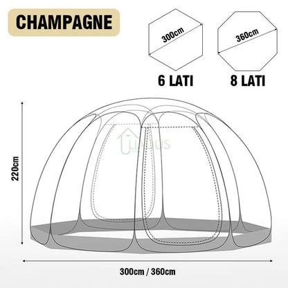 Camping Star Transparent Folding Tent – 4-8 Person Portable Spherical Tent, Rain/Windproof, Quick Opening for Outdoor Use