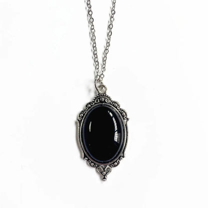 Gothic Vampire Blood Drop Necklace — Vintage Purple & Red Bat Eye Pendant, Witch Jewelry Accessory Gift for Women