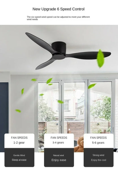 LED Ceiling Mounted Fan Light - Nordic Style Decorative Ceiling Fan for Living Room, Restaurant, and Minimalist Household Use