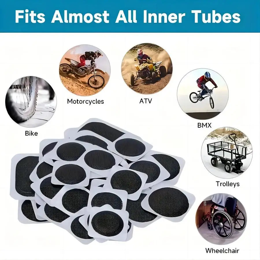 Bike Tire Repair Kit – Patches, Grinding Film, Crowbar & Multifunctional Tools for Cycling Repairs