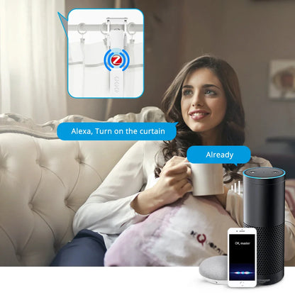 Zigbee Smart Curtain Driver Robot – For Roman I & U Type Tracks, Alexa & Google Home Control, Zemismart Motor Drivers
