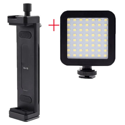 Universal Aluminum Alloy Tablet & Phone Stand – Adjustable Tripod Holder Clip for Mobile Devices
