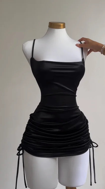 2024 Europe & US Cross-Border Dress - Summer Lace-Up Sexy Halter Spice Bag Hip Skirt