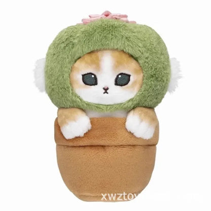 Hot Kawaii Plush Keychain Pendant — Mofusand Shark Cat & Cross-Dressing Hello Kitty/Kuromi Backpack Charm