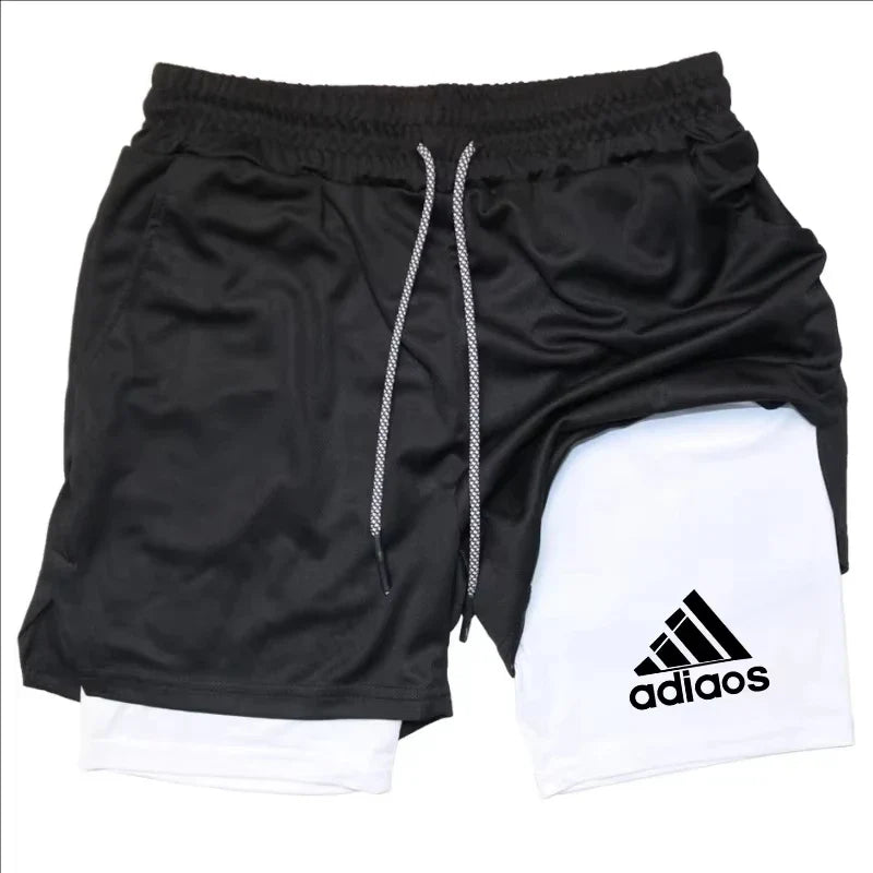 Men’s 2-in-1 Compression Running Shorts – Breathable Mesh Quick-Dry Gym Fitness Training Sports Shorts for Summer Workout