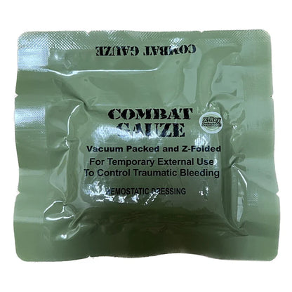 Kaolin Gauze Z-Fold Hemostatic Dressing – Combat Emergency Wound Care for IFAK, Tactical & Military First Aid Kits