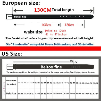Men’s Genuine Leather Reversible Belt – 2-in-1 Rotated Buckle for Big & Tall Sizes