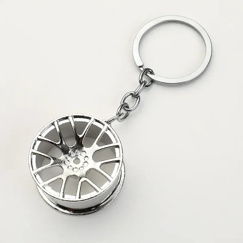 Creative Gear Head Keychain – Speed Gearbox & Turbo Hub Brake Disc Pendant for Car Keys, Shock Absorber Keyring