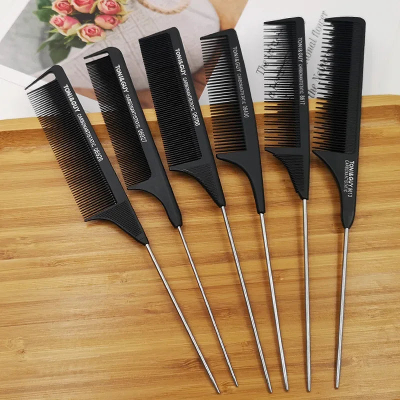 Professional Stainless Steel Hair Tail Comb – Fine Teeth Salon Styling Comb, Spiked Hair Care Tool for Barbers