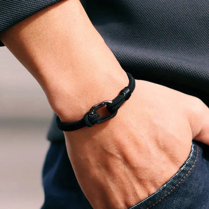 Noter Thin Thread Bracelet for Men – Handmade Braided String Charm, Outdoor Survival & Nautical Knot Pulsera