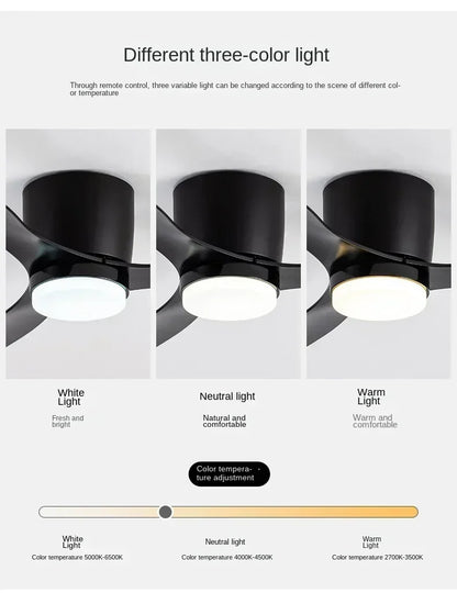 LED Ceiling Mounted Fan Light - Nordic Style Decorative Ceiling Fan for Living Room, Restaurant, and Minimalist Household Use